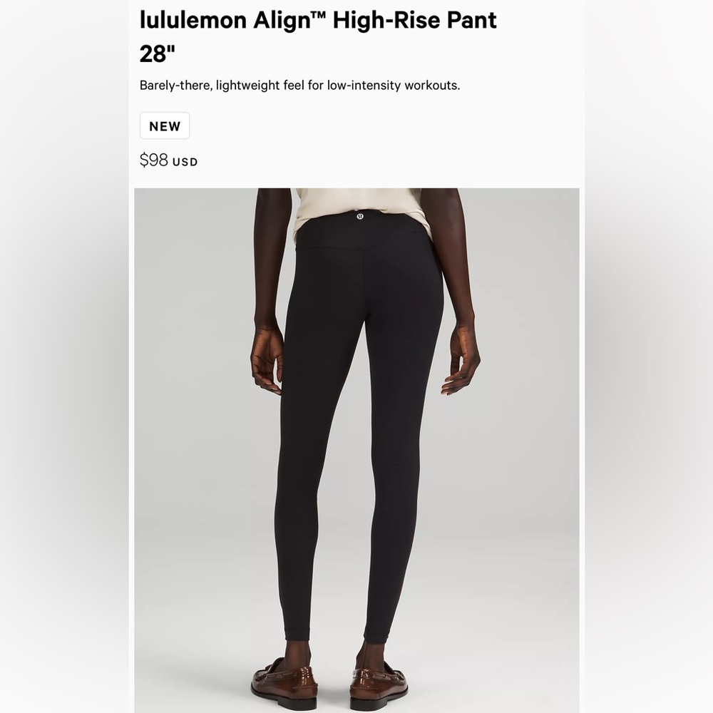 Lulu lemon leggings size 10 leg length 28"